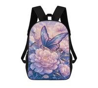 sinyumoney Enchanted Butterfly Garden Backpacks Kids 17inch School Backpack School Bag 3D Printed School Bag for Boys Elementary And Middle School Students