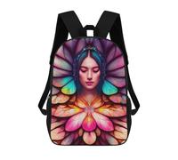 sinyumoney Enchanted Butterfly Guardian Fashion Student School Backpack Suitable for Boys Girls Kids Casual Outdoor Travel Essential Daypack 17inch