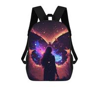 sinyumoney Enchanted Butterfly Journey Backpacks, Kids Backpack Student School Bag 3D Printed Travel Backpacks Fashion Accessory Backpack Children Waterproof School Bags 17inch