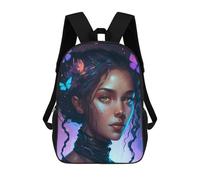 sinyumoney Enchanted Butterfly Portrait -2 Children's School Backpack Fashion Casual Children's Backpacks 3D Printed School Bags Boy Large Backpack 17inch