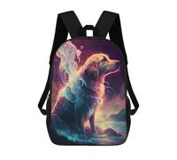 sinyumoney Enchanted Canine Journey 3D Printed Children's School Backpack for Kids High Capacity Travel Rucksacks Book Bags Kids School Bag Back Pack 17inch