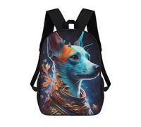 sinyumoney Enchanted Canine Majesty Kids School Backpack School Bag 3D Printed School Bag for Boys Elementary And Middle School Students 17inch