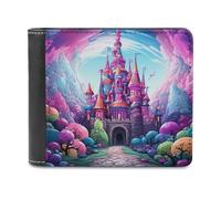 sinyumoney Enchanted Castle in Fantasy Land 3D Print Wallet Credit Card Holder Leather RFID Soft Convenient Leather Wallet Craftsmanship Gifts 11.7cm*9.5cm