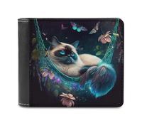 sinyumoney Enchanted Cat Swing Fantasy 3D Print PU Leather Wallet Use Holds Bills Banknote Compartments Soft Convenient Purse for Boys Girls 11.7cm*9.5cm