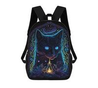 sinyumoney Enchanted Cat with Lantern Kids Backpacks Children Bag,Anime Bag,Large Capacity Kids Backpack, 3D Printed Children's,Student Schoolbag,Kids Boys Girls School Bag 17inch