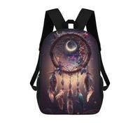 sinyumoney Enchanted Celestial Dreamcatcher Backpacks 3D Printed Kids School Backpack School Bag Fashion Rucksacks for Boys Elementary And Middle School Students 17inch