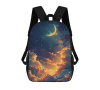 sinyumoney Enchanted Celestial Dreamscape School Backpack 3D Printed Children's 17inch Backpacks Bag Bookbag for Kids Boy Girl Book Bags Kids School Bag Travel Rucksacks