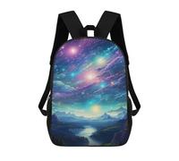 sinyumoney Enchanted Celestial Landscape -1 3D Printed 17inch Kids School Backpack School Bag Fashion Rucksacks for Boys Elementary And Middle School Students