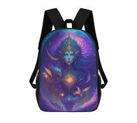 sinyumoney Enchanted Celestial Portrait -2 3D Printed Children's School Backpack for Kids Travel Rucksacks Book Bags Kids School Bag 17inch