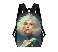 sinyumoney Enchanted Celestial Portrait Children's Backpacks School Backpack 3D Printed Backpack for Kids Travel Rucksacks Book Bags Kids School Bag 17inch