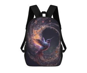 sinyumoney Enchanted Cosmic Hummingbird Backpack School Bag Large Water Resistant Laptop Backpack for Teenage Girls Boys Women Men 17inch