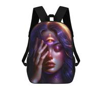 sinyumoney Enchanted Cosmic Portrait -2 Kids School Backpack 3D Printed Fashion School Bag Casual School Bag for Boys Elementary And Middle School Students 17inch