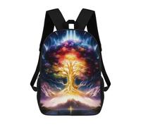 sinyumoney Enchanted Cosmic Tree Backpack for School 3D Printed Boys Girls School BagChildren Bookbag Travel Rucksack 17inch