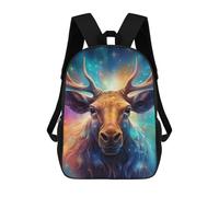 sinyumoney Enchanted Deer Portrait -5 Kids Backpack, Backpack School Bag, Backpacks Kids School 3D Printed School Bags for Elementary And Middle School Students Teens Birthday Gift 17inch
