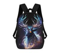 sinyumoney Enchanted Deer Portrait -7 Backpack for School 3D Printed Boys Girls School BagChildren Bookbag Travel Rucksack 17inch