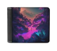 sinyumoney Enchanted Desert Oasis 3D Print Wallet Safe Protection Card Banknote Compartments Fashion Slim Leather Wallet for Boys Girls 11.7cm*9.5cm