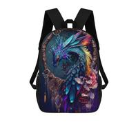 sinyumoney Enchanted Dreamcatcher with Mythical Creature Backpacks Kids School Backpack School Bag 3D Printed School Bag for Boys Elementary And Middle School Students 17inch