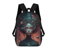 sinyumoney Enchanted Fantasy Portrait -1 Children's School Backpack 3D Printed for Kids Travel Rucksacks Book Bags for Boys Elementary School Students 17inch