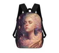 sinyumoney Enchanted Fantasy Portrait -2 Rucksack High Secondary School Bags Casual Backpack for Girls Boys Teenage 17inch