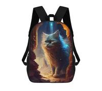sinyumoney Enchanted Feline Portal Backpacks 3D Printed Kids School Backpack Outdoor Casual Daypack Fashion Casual Children Backpacks Cute Travel Bags 17inch