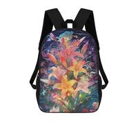 sinyumoney Enchanted Floral Symphony -1 Children's Backpack, 3D Printed School Backpack, Backpack for Boys Girls, Adjustable School Bag for Primary School 17inch
