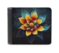 sinyumoney Enchanted Floral Symphony 3D Print Wallet Slots ID Window RFID Blocking Banknote Compartments Slim Elegant Leather Wallet Youth Guys 11.7cm*9.5cm