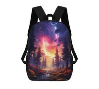 sinyumoney Enchanted Forest Aurora Backpack School Bag Business Durable Laptop Bag for Campus Outdoor Travel Sports 17inch