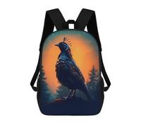 sinyumoney Enchanted Forest Bird Backpacks Kids Student Schoolbag,3D Printed Backpacks,Elementary And Middle School Students Backpacks for Boys Girls 17inch