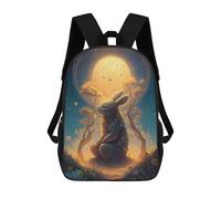 sinyumoney Enchanted Forest Bunny -1 Backpack School Fashion Stationery Backpack Waterproof Casual Daypacks for Boys/Girls/Teenagers 17inch