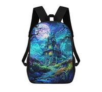 sinyumoney Enchanted Forest Castle Backpack Schoolbags for Boys Girls Casual Sport Daypack Elementary Primary Large Capacity Bookbags 17inch