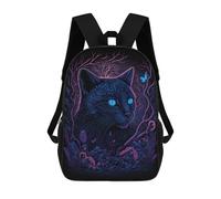sinyumoney Enchanted Forest Cat -3 Rucksack Rucksack Casual Daypacks School Work Travel Bag- Perfect for Travel, Work And Daily Use 17inch