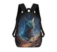 sinyumoney Enchanted Forest Cat -5 Backpack School Lightweight Airport College Students Back Pack for Men, Women & Teenage Boys 17inch
