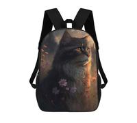 sinyumoney Enchanted Forest Cat Portrait Backpack School Rucksack Casual Daypacks School Work Travel Bag for Girl, Teen Girls 17inch