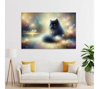 sinyumoney Enchanted Forest Cat Reflection Abstract Wall Art for Living Room for Toilet Bathroom Decor Large Pictures 08x12inch(20x30cm)