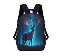 sinyumoney Enchanted Forest Deer -18 Children's Backpacks School 3D Printed Bag Bookbag for Kids Travel Rucksacks Boy Girl Book Bags Kids School Bag 17inch