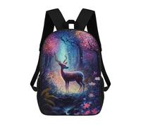 sinyumoney Enchanted Forest Deer -9 Fashion Student School Backpack Suitable for Boys Girls Kids Casual Outdoor Travel Essential Daypack 17inch