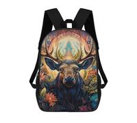 sinyumoney Enchanted Forest Deer Portrait -3 Kids Backpack, Backpack School Bag, Backpacks Kids School 3D Printed School Bags for Elementary And Middle School Students Teens Birthday Gift 17inch