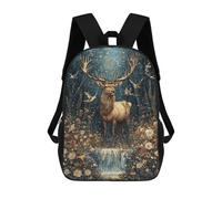 sinyumoney Enchanted Forest Deer Scene-1 School Backpack Secondary Causal Travel High School Bags for Camping Outdoor Adventures And Daily Travel 17inch