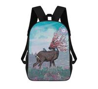 sinyumoney Enchanted Forest Deer with Bird Kids Backpacks Children Bag,Anime Bag,Large Capacity Kids Backpack, 3D Printed Children's,Student Schoolbag,Kids Boys Girls School Bag 17inch