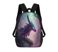 sinyumoney Enchanted Forest Dragon Children's Backpacks School Backpack 3D Printed Backpack for Kids Travel Rucksacks Book Bags Kids School Bag 17inch