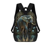 sinyumoney Enchanted Forest Elephant School Backpack Daypacks Business Backpack Water Resistant Bookbag - Perfect for Travel, Work And Daily Use 17inch