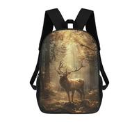 sinyumoney Enchanted Forest Elk Majesty School Backpack High Secondary School Bags Casual Backpack for Girl, Teen Girls 17inch