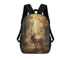 sinyumoney Enchanted Forest Elk Majesty School Backpack High Secondary School Bags Casual Backpack for Girl, Teen Girls 17inch