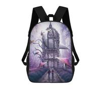 sinyumoney Enchanted Forest Encounter School Bag 3D Printed Children's School Backpack Casual Fashion Travel Backpacks for Kids School Students 17inch