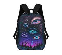sinyumoney Enchanted Forest Eyes Kids Backpack,School Backpack Kids School Bag 3D Printed Cartoon Large Capacity Backpack for Kids Boys And Girls 17inch