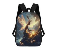 sinyumoney Enchanted Forest Fairy 3D Printed Children's School Backpack for Kids High Capacity Travel Rucksacks Book Bags Kids School Bag Back Pack 17inch
