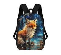 sinyumoney Enchanted Forest Fox -5 School Bag 3D Printed Backpacks Fashion Kids School Backpack Boys Rucksacks for Boys Middle School Students 17inch