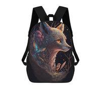 sinyumoney Enchanted Forest Fox Backpack for School 3D Printed Boys Girls School BagChildren Bookbag Travel Rucksack 17inch
