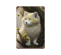 sinyumoney Enchanted Forest Fox Iron Water Proof Wall Art Decoration for Living Room Bedroom Playroom Office Garage 11.8"x7.9"