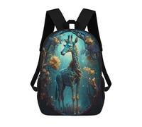 sinyumoney Enchanted Forest Giraffe Backpacks 3D Printed School Bag Casual Kids Fashion School Bag for Boys Middle School Students School 17inch